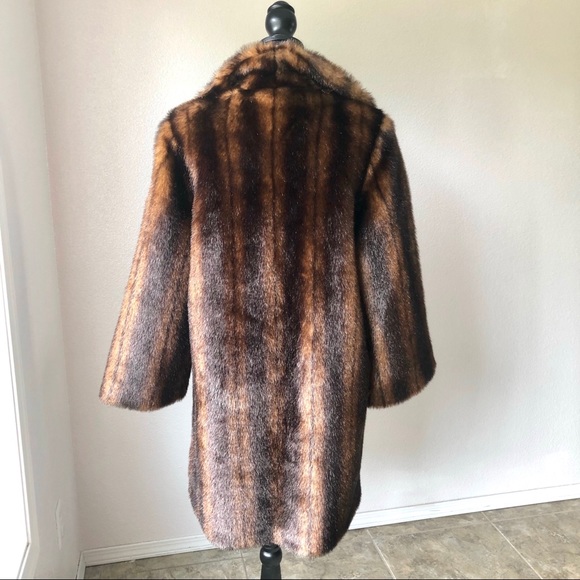 Terry Lewis Faux Fur Luxurious Brown Coat Winter - Picture 2 of 16